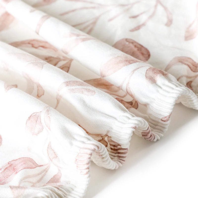 [Australia] - Pack n Play Sheets FItted 2 Pack, Stretchy Ultra Soft Jersey Knit Pack and Play Sheets, Universal Fitted Portable/Mini Crib Mattresses Snug and Safe, Beautiful Blush Pink Floral and Cute Animals Print 