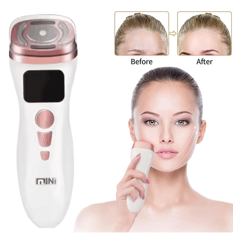 Mini Facial Machine 2nd Skin Care Device for Reduce Wrinkles, Skin Lifting, Skin Firming Rejuvenation Brightening Not Rechargeable for Women Skin Care Home Use -White