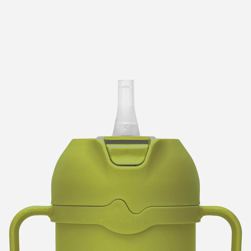 [Australia] - Comotomo Toddler Tumbler 8oz Insulated Sippy Cup with Silicone Straw and Spout, Green 