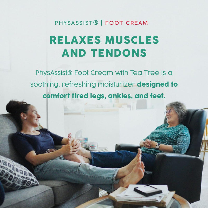 PhysAssist Foot Cream with Tea Tree – Deep Hydrating Foot & Leg Cream for Dry, Tired & Sensitive Skin – Refreshing Moisture Support with Peppermint, Menthol & Vitamin E – 4 oz Jar | For Dry, Tired & Sensitive Feet & Legs - Cooling Refresh with Peppermi...