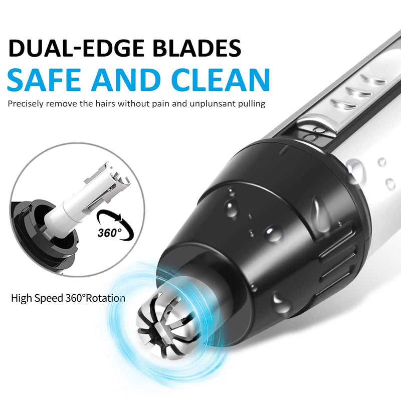 Ear and Nose Hair Trimmer for Women Men,2024 Rechargeable 2 in 1 Professional Painless Eyebrow & Facial Hair Trimmer with Powerful Motor