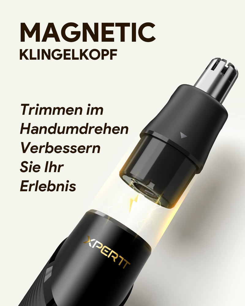 [Australia] - Xpert T Magnetic Shaver Men's Electric, Integrated Beard Trimmer with Nose Hair Trimmer, 12-in-1 Adjustable Trimming Attachment 2 Body Attachments, Unisex Body Hair Trimmer Intimate Razor Set, Black Xpert T-Solo 