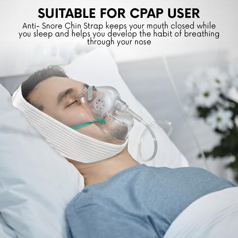 [Australia] - Super Deluxe White Chin Strap for Cpap Users - Anti Dry Mouth- Anti Snore Chin Strap Great Sleeping Solution for Men and Women to Keep Mouth Closed While Sleeping (1 pk) 1 pk 