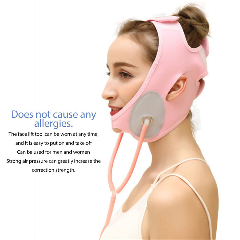 Reusable V Line Mask Facial Slimming Strap Inflatable Face Lifter Face Up Lift Belt Chin Up Mask V Face Lifting and Tightening Bandage for Women Men