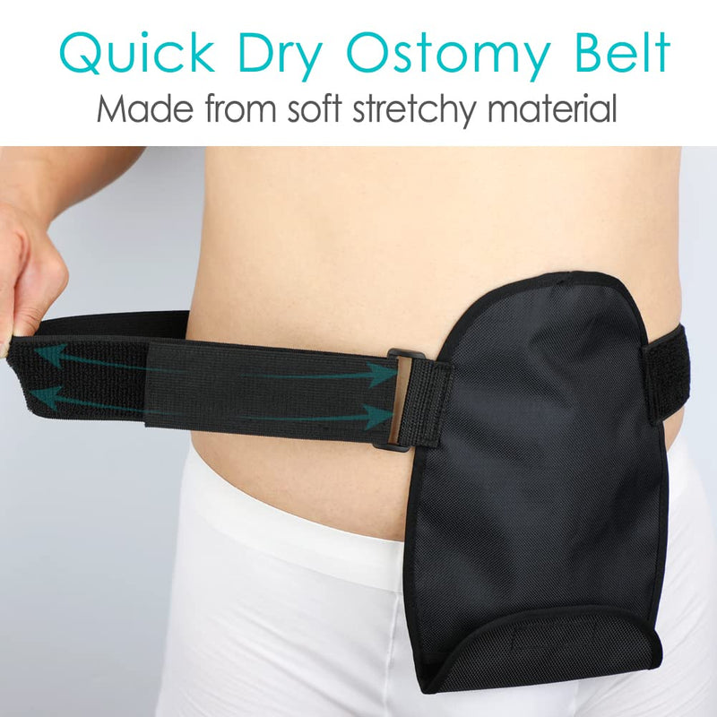 [Australia] - Waterproof Ostomy Bag Cover Belt Soft Colostomy Bag Pouch Covers Washable Stoma Urostomy Ileostomy Leak-proof Odour Masking Black 