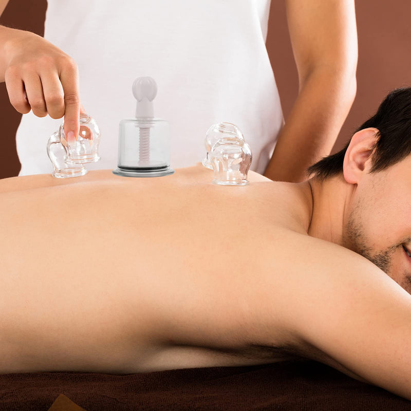 [Australia] - 8Pcs Cupping Device Pump Cupping Cups Chinese Massage Cups Vacuum Body Cupping Vacuum Cup Full Body Suit pro Tools Vacuum Cupping Cups Myofascial to Rotate Hand Twist 11X6.7cm Transparent 