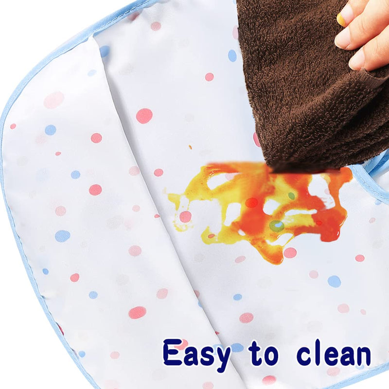 [Australia] - Baby bibs Waterproof Toddler bib - Feeding bib with Pocket for Infant Boy Girl Washable 6-36M Color19 4pack 