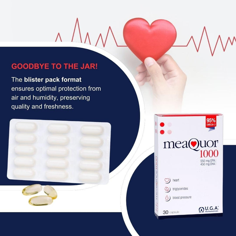 Meaquor 1000 Omega 3 Fish Oil Capsules IFOS Certified - Omega3 1000mg Supplement with EPA and DHA - No Aftertaste (30 Softgel Caps) 30 count (Pack of 1)