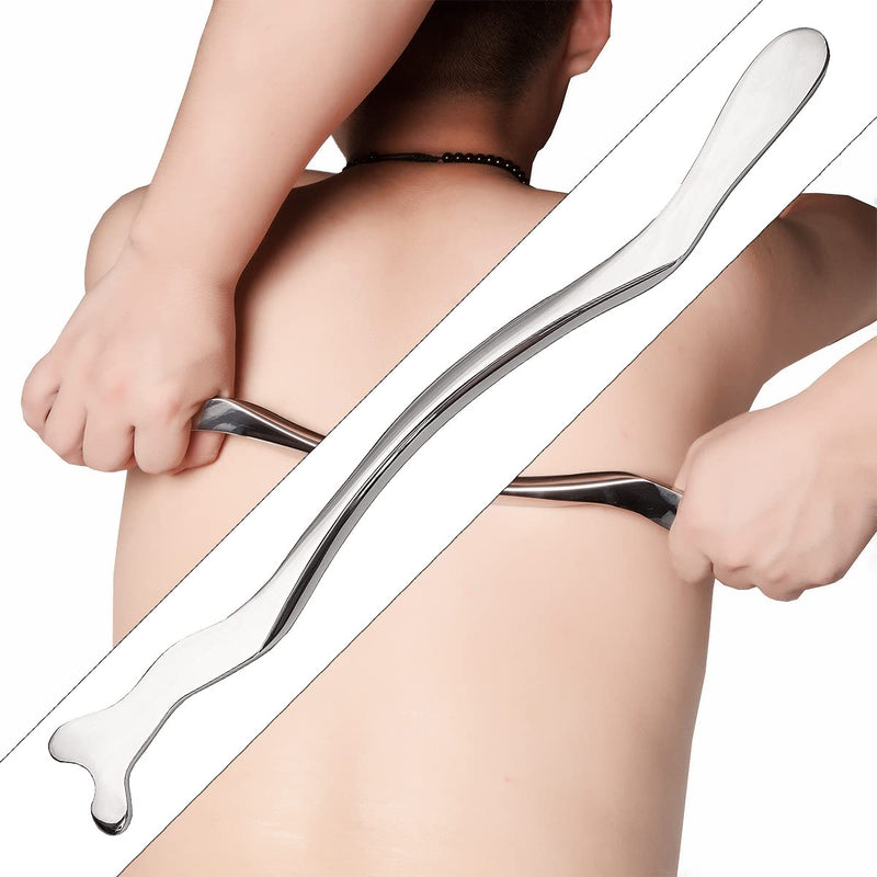 [Australia] - Stainless Steel Gua Sha Long Bar, Metal Guasha Scraping Tool, Muscle Scraper Stick for Deep Tissue/Fascia/Face/Scar, IASTM Tool for Body Plane, Therapy Massage Tools for Body Shaping A 
