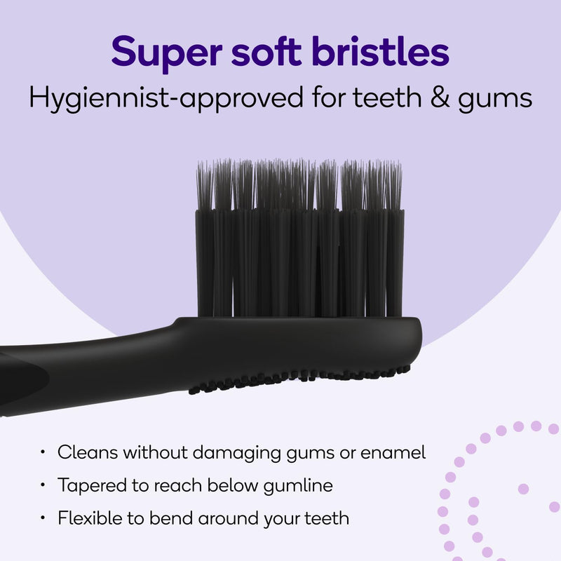 [Australia] - BURST Toothbrush Heads - Genuine BURST Electric Toothbrush Replacement Heads for BURST Original Sonic Toothbrush – Ultra Soft Bristles for Deep Clean, Stain & Plaque Removal - 3-Pack, Black 
