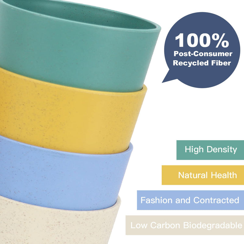 [Australia] - Wheat Straw Cups 6 PCS Good Alternative to Plastic Reusable Cups 12 oz Unbreakable Drinking Cup Reusable Dishwasher Safe Water Plastic Glasses with 6 Colors 12 Ounces Orange,Light Blue,Yellow,Beige,Green,Navy Blue 
