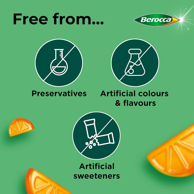 Berocca Immuno Multivitamin Gummies - Immune System Support Including Vitamin D, C, A, B-Complex (B6, B7, B12), E and Zinc - Supplement for Women, Men and Kids - 60 Gummies x 3 Pack- Orange Flavour 1 count (Pack of 180)