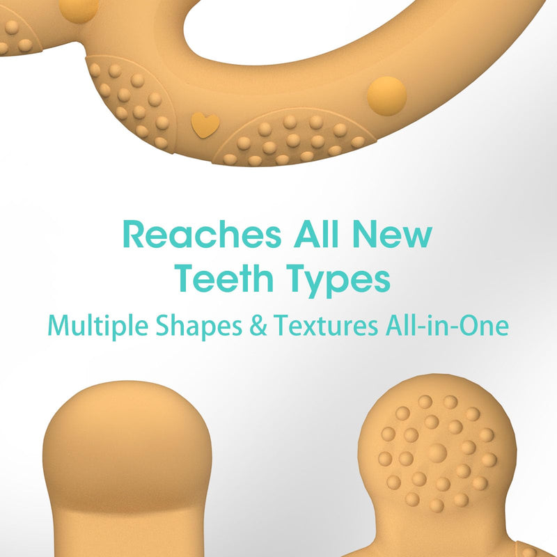 [Australia] - 3 Pack Baby Teething Toys for Babies 3-6 Months, Silicone Teething Ring Toys for Babies 6-12 Months, BPA Free Soft and Dual Textured Nipple Teether Relief Soothing Sore Gums Chew Infant Sensory Toys 