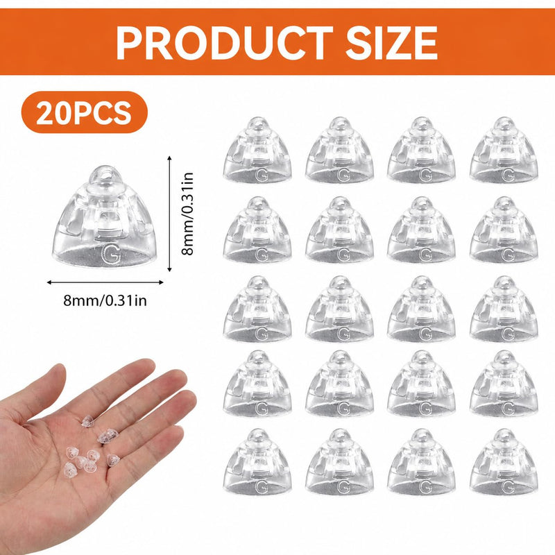20 x Hearing Aid Domes, 8 mm, Universal Soft Silicone Ear Tips, Protection and Replacement for Hearing Aids, Comfortable, Durable and Easy to Install