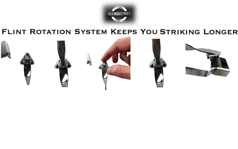 [Australia] - Heavy Duty Triple Flint Striker Set + 6 Replacement Long Lasting Flints Triple Striker 
