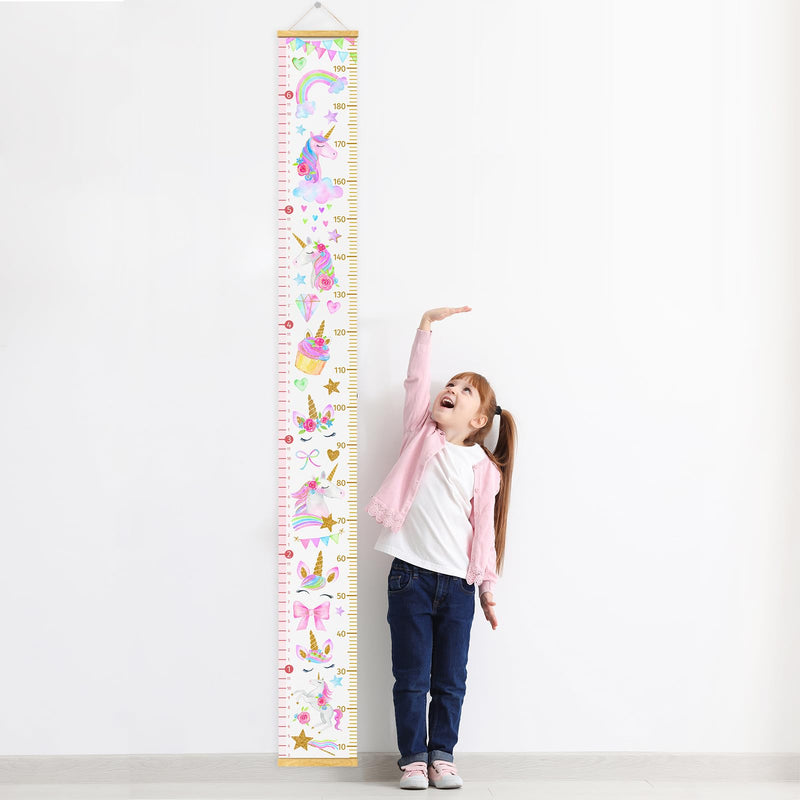 [Australia] - HomeEvolution Kids Growth Chart Height Measuring Chart, Classical Canvas Wall Hanging Rulers for Baby Children Girls Bedroom Decor (Unicorn) Unicorn 