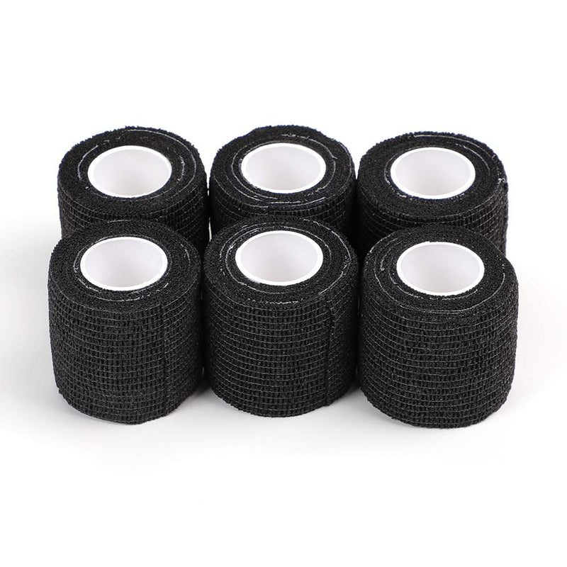 [Australia] - STIGMA Pack of 6 Disposable Tattoo Grip Tape Tattoo Grip Cover Wrap Elastic Self-Adhesive Bandage Tape for Tattoo Machine Grip Black (2" x 5 Yards) TC622 