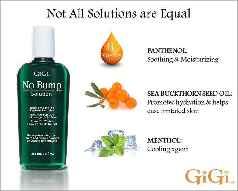 [Australia] - GiGi No Bump Solution - Ingrown Hair Treatment & Skin Smoothing for After Shave Waxing, Prevents Razor Bumps & Post-Waxing Irritation, 8 fl oz 8 Fl Oz (Pack of 1) Topical Solution 
