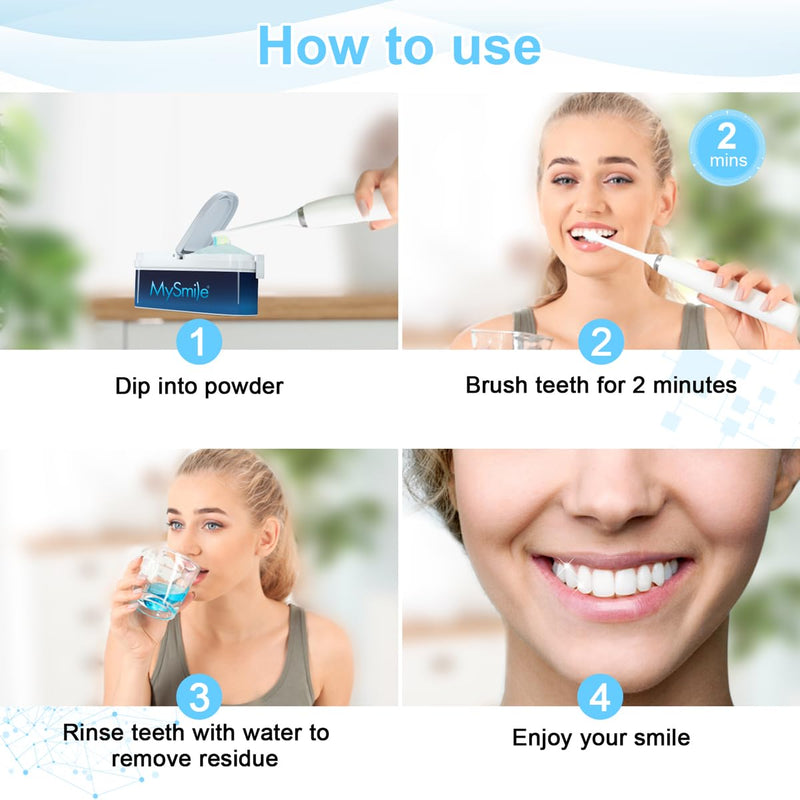 [Australia] - MySmile Teeth Whitening Powder for Tooth Whitening, Toothpaste Natural Powder Teeth Whitener, Enamel Safe Whitening Tooth Cleaning Powder, Tooth Stain Remover and Polisher, Fresh Mint Blue 