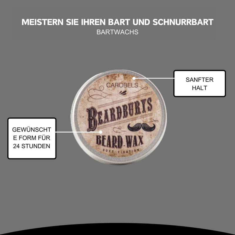 [Australia] - Beardburys Soft Fixing Beard and Mustache Wax, Natural Hold, Lightweight Formula, Easy Styling, Paraben Free, Suitable for All Beard Types - 50g 