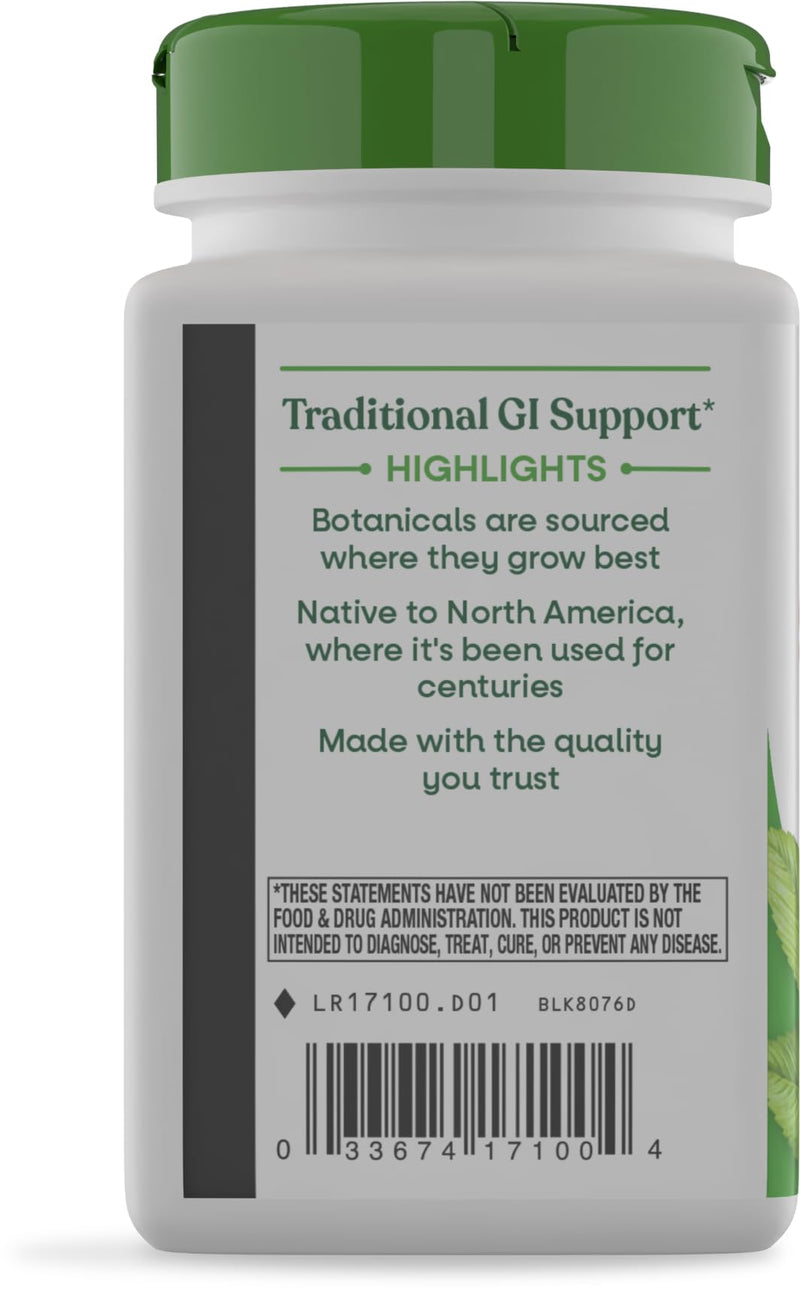 Nature's Way Slippery Elm Bark Capsules, 1,600 mg per Serving, 100 ct | Traditional Digestive Support to Soothe Gastrointestinal Tract*, Traditional GI Support*, Vegan Capsules 100 Count (Pack of 1)