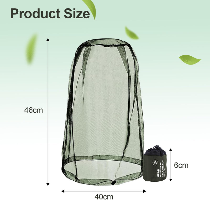 [Australia] - YIUWOD 2 pieces mosquito net head - hat with mosquito net - mosquito protection head - suitable for fishing, gardening, camping, hiking, pest control, comes with carrying bag 