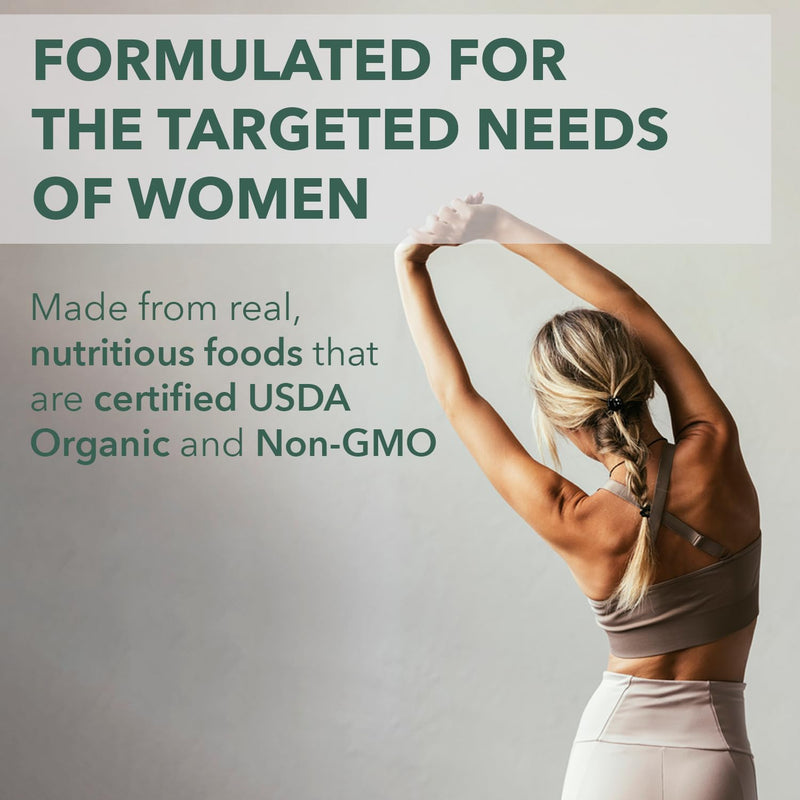 PlantFusion Organic Multivitamin for Women with Iron, One Daily Vegan Multivitamin with Plant Based B12, D3 & Whole Food Blend for Energy & Immune Support - 30 Tablets (1 Month Supply) 30 Count (Pack of 1)