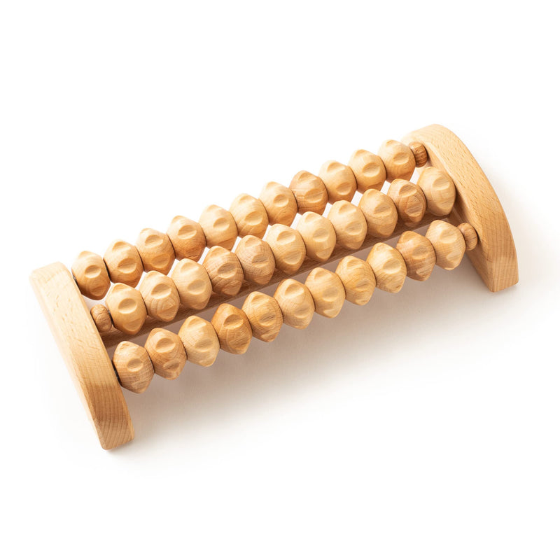 [Australia] - tuuli Wooden Foot Massager, Grooved Muscle Roller, Helps Ease Muscle Tension and Improve Blood Circulation, Natural Wood Therapy Massage Tools for Feet (M) M 
