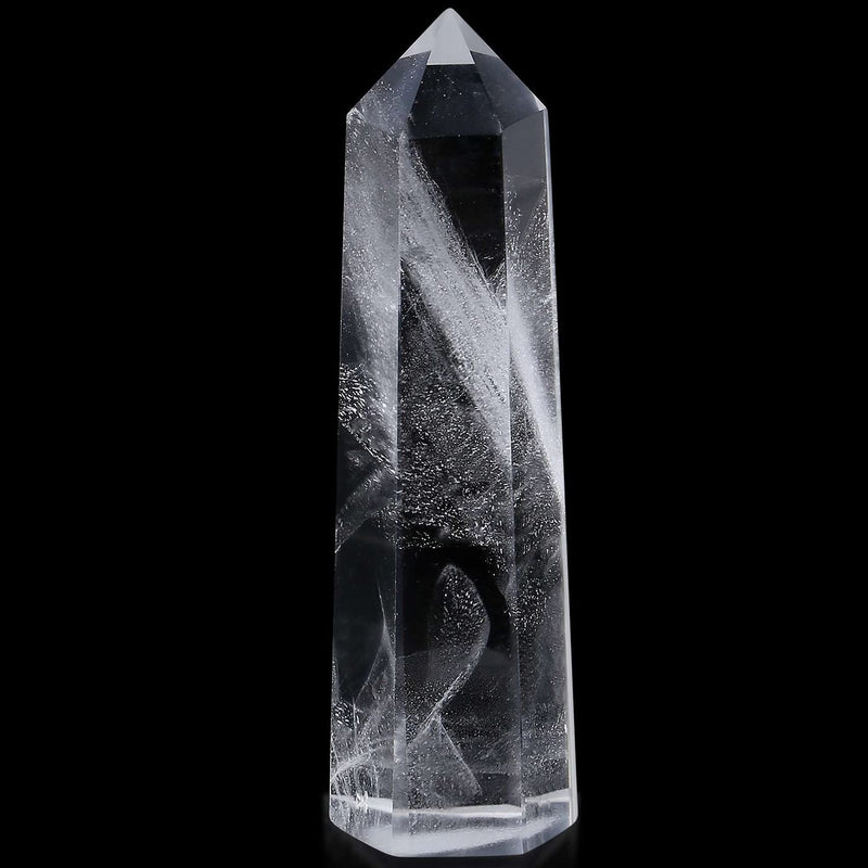 [Australia] - 4" Clear Quartz Healing Crystals Wands Polishing Natural Reiki Energy Wand Stone Hexagonal Point Large Crystal Gemstones for Meditation Therapy Crystal Grid Decoration 1Pcs D-clear Quartz 