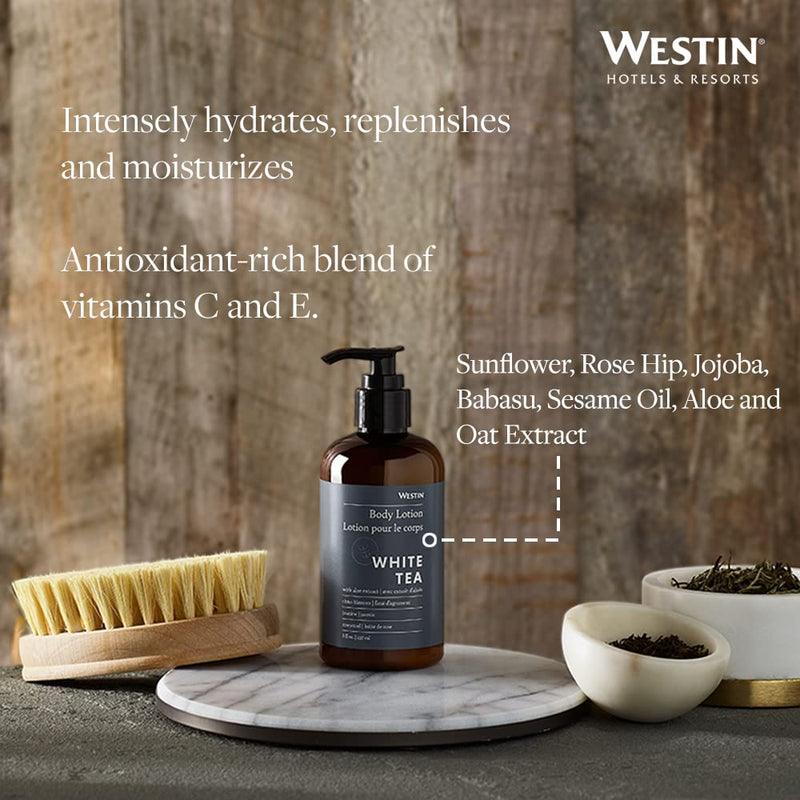 Westin White Tea Aloe Body Lotion | Hotel Spa Cream | Daily Hydration | Hand Lotion Pump | 8 oz Signature Scent Skin Moisturizer 8 Fl Oz (Pack of 1)