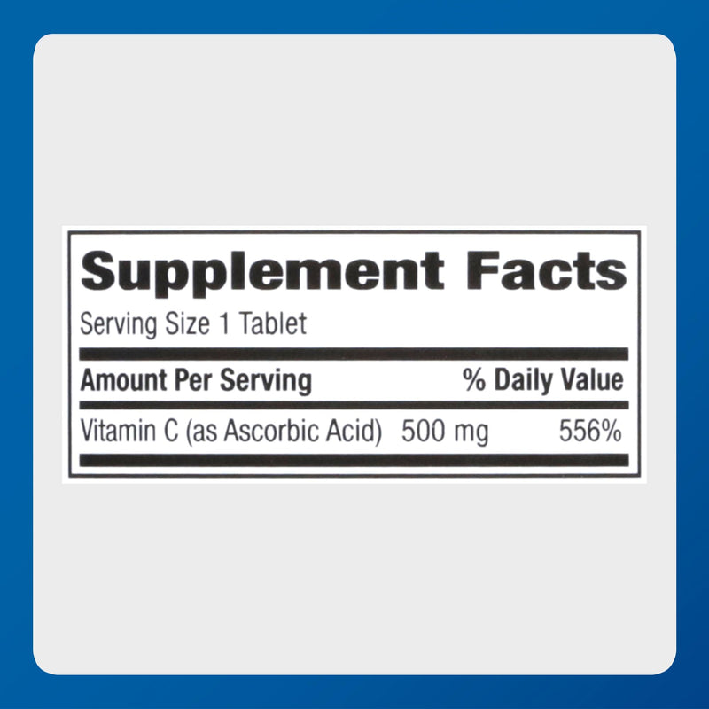 Major Vitamin C-500 mg Ascorbic Acid - Vitamin C Tablets - Dietary Supplement - 1000 Tablets