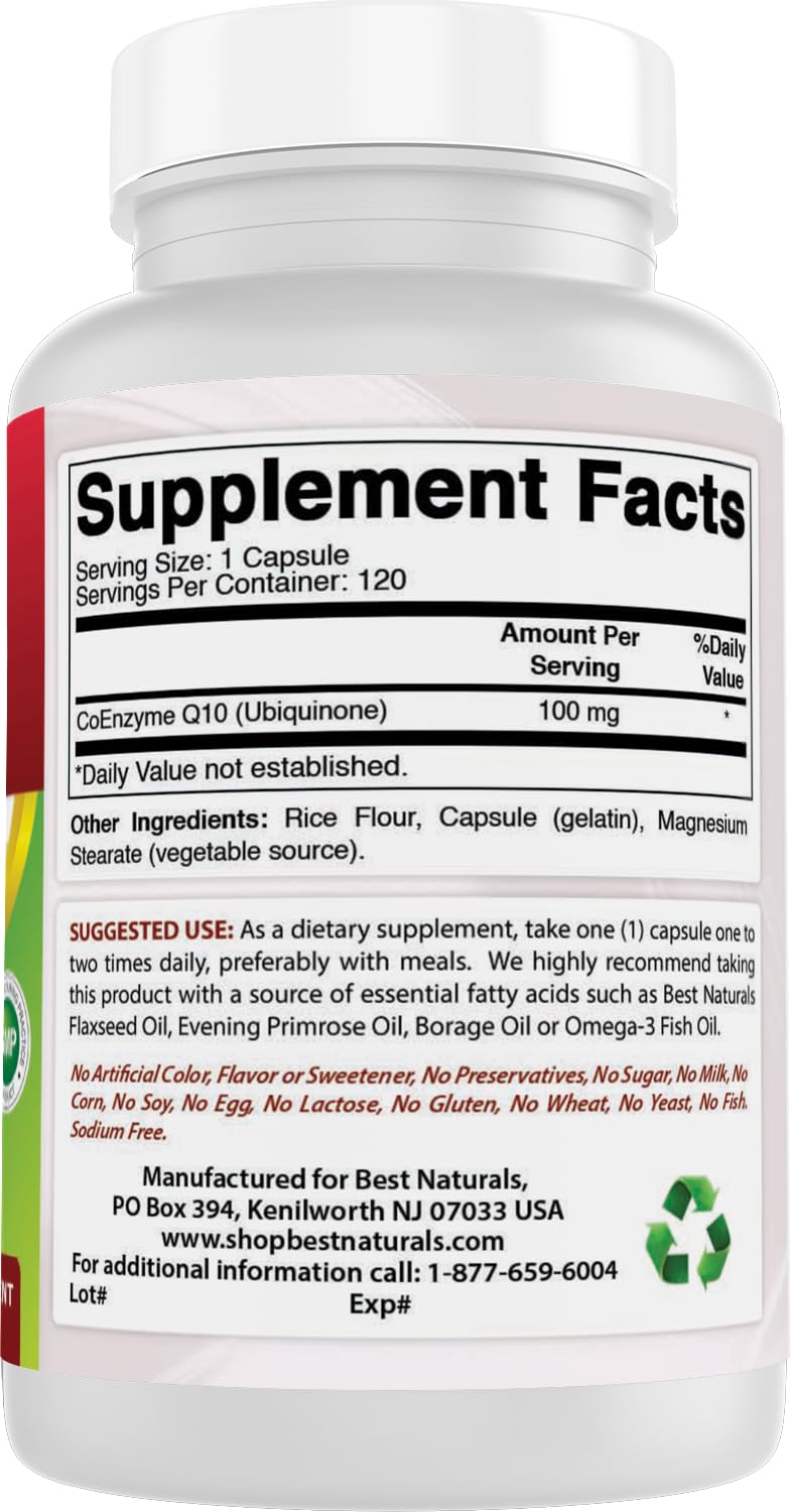 Best Naturals CoQ10 100 mg 120 Capsules