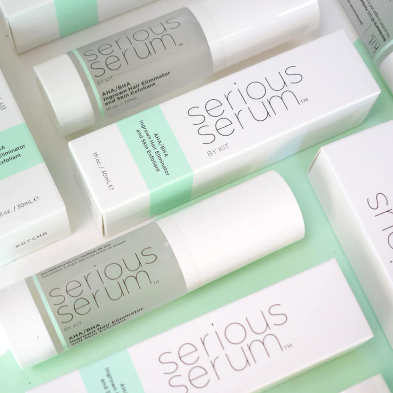[Australia] - Serious Serum Exfoliating Ingrown Hair Serum – Glycolic, Lactic & Salicylic Acid Formula for Smooth Skin – Razor Bumps, Ingrown Hairs & Razor Burn – Hydrating Formula for Post-Shave & Waxing Care 