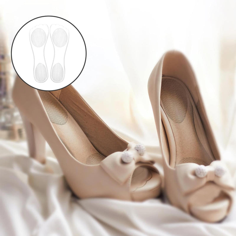 [Australia] - CHSEROK 3/4 Heel Pads, 4 Pairs Silicone Insoles Shoes Reusable Self-Adhesive Clear Invisible Shoe Insoles, Heel Pads Shoes for High Heels 