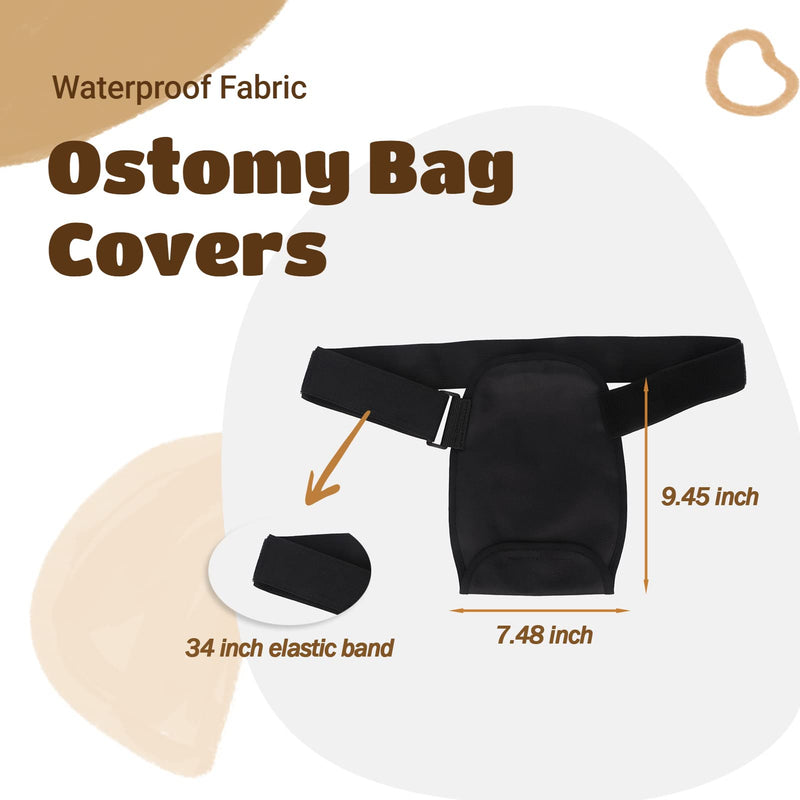 [Australia] - Ostomy Bag Covers,9.45 x 7.48 inch Waterproof Colostomy Bag covers with Adjustable Elastic Fixation Band,Hold Ostomy Pouch Men Women Ostomy Supplies 