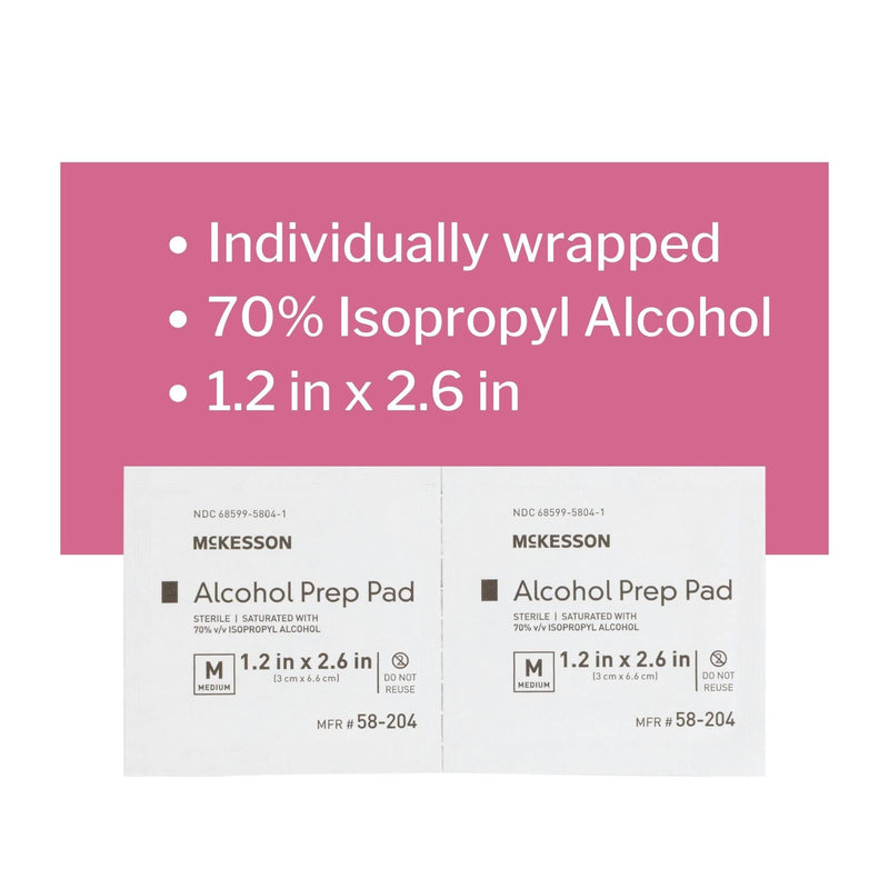 [Australia] - McKesson Alcohol Prep Pads, Sterile, Individual Packet, Medium, 200 Count, 1 Pack 1 Count (Pack of 200) 