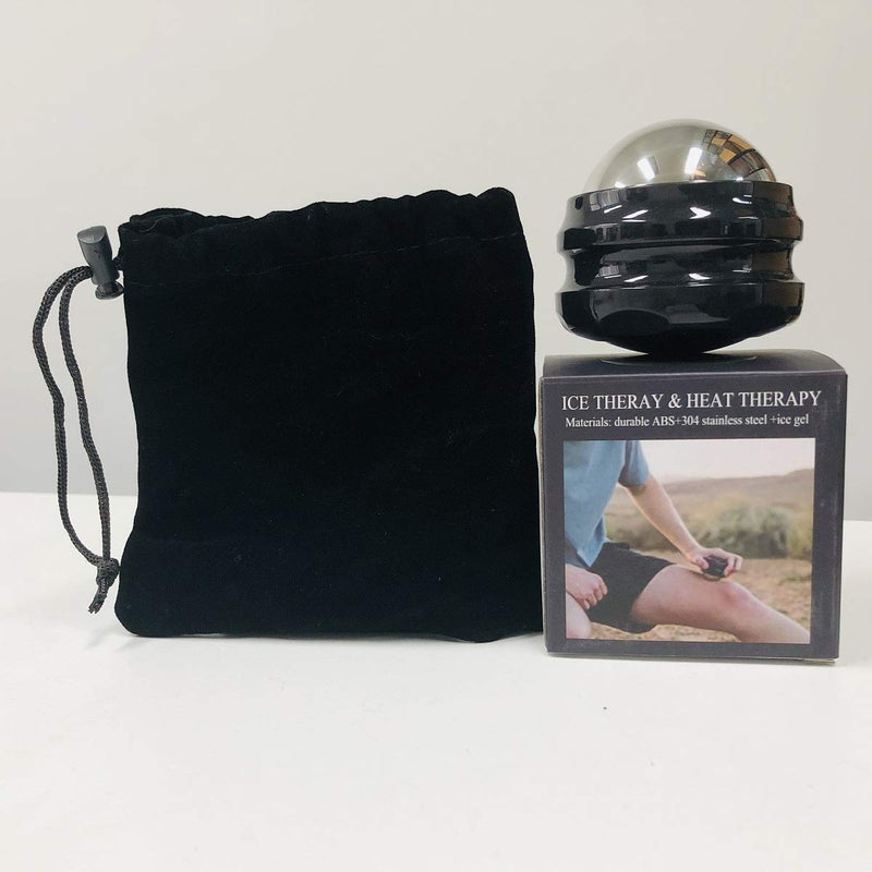 [Australia] - Cold Massage Roller Ball - Stocking Stuffers Gifts for Men Women Teens Boys，Stays Cold for 6 Hours,Sports Fitness Relaxations Gift,Rapidly Relieve Muscle Pain and Tension Black 1 Count (Pack of 1) 