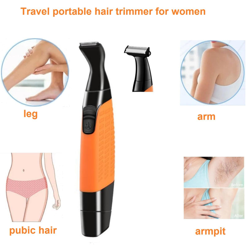 Pubic Hair Trimmer for Women,Intimate Shaver for Lady,Electric Body Hair Remover,Travel Bikini Safety Razor,Battery Operated Hair Removal Epilator,Painless Haircut for Face Leg