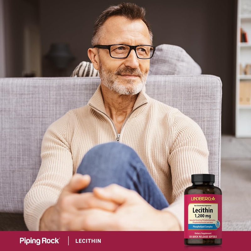 [Australia] - Lindberg Lecithin 1200mg | 120 Softgel Capsules | Phospholipid Complex | Non-GMO, Gluten Free Supplement 
