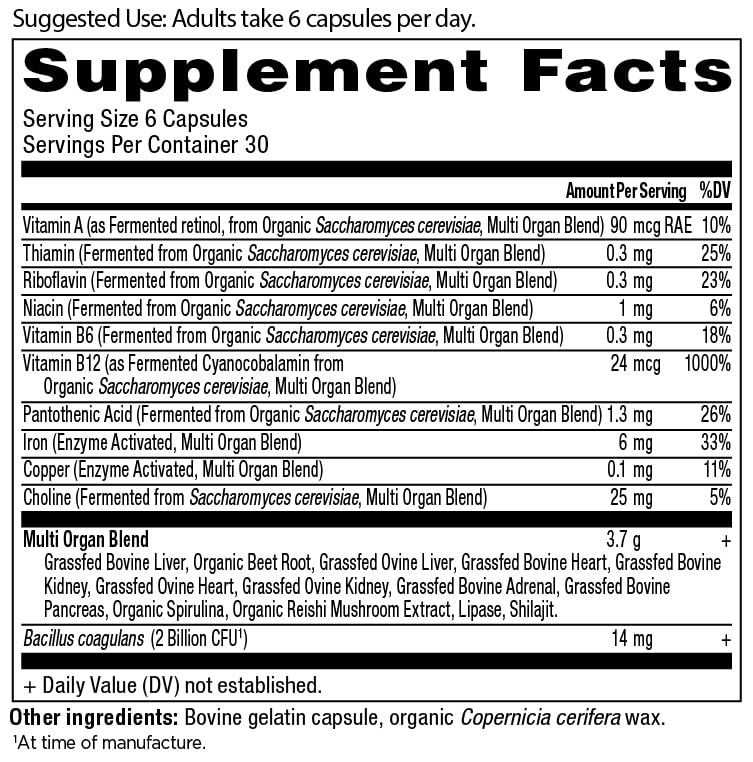 [Australia] - Ancient Nutrition Organ Supplements, Grass-Fed and Wild Organ Complex Capsules, Liver, Heart, Kidney Supports Organ, Cognitive, and Immune System Health, 180 Ct Organs Blend 