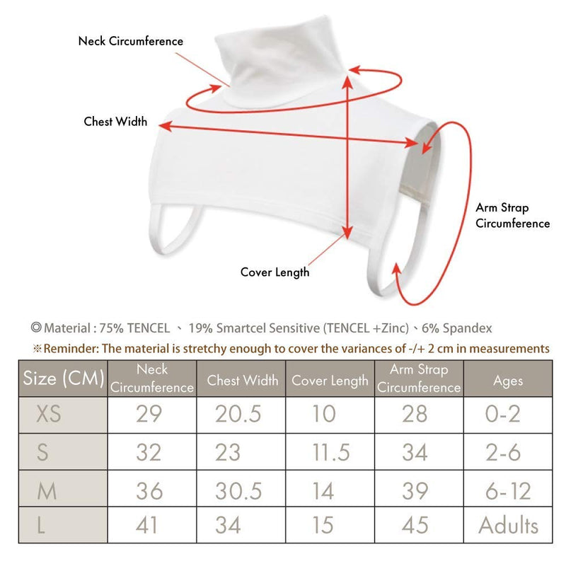 Edenswear Zinc-Infused Neck and Shoulder Wraps Bandage for Kids and Adults with Eczema (L) L