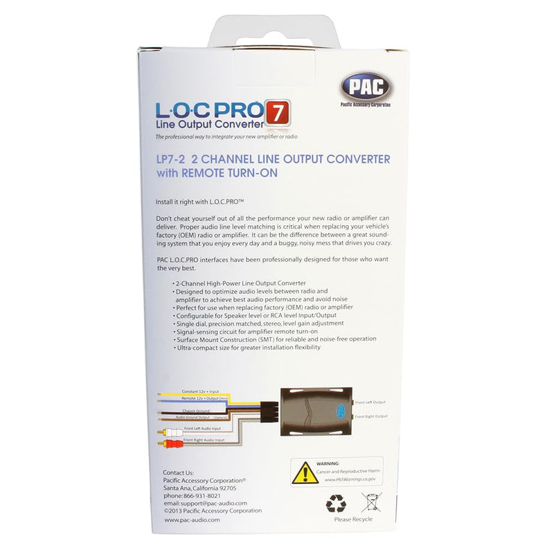 PAC LP7-2 L.O.C. PRO Series 2-Channel Line Output Converter with Remote Turn On 4in. x 8in. x 1in.