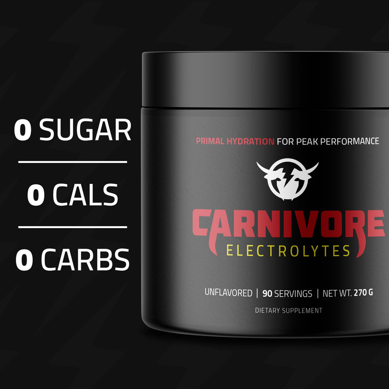 [Australia] - Premium Hydration Powder for Carnivore Diet - Balanced Electrolyte Support, Zero Carb, Keto Friendly - Supplement for Optimal Energy & Recovery - 90 Servings (Unflavored) Unflavored 