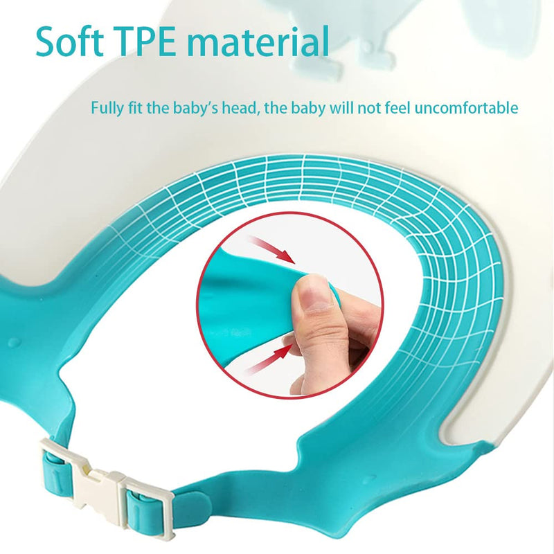 [Australia] - Baby Shower Cap Shield, Shower Cap for Kids, Visor Hat for Eye and Ear Protection for 0-9 Years Old Children,Cute Dinosaur/Crocodile/Hippo shape Makes the Baby Bath More Fun (Dinosaur, Blue) 