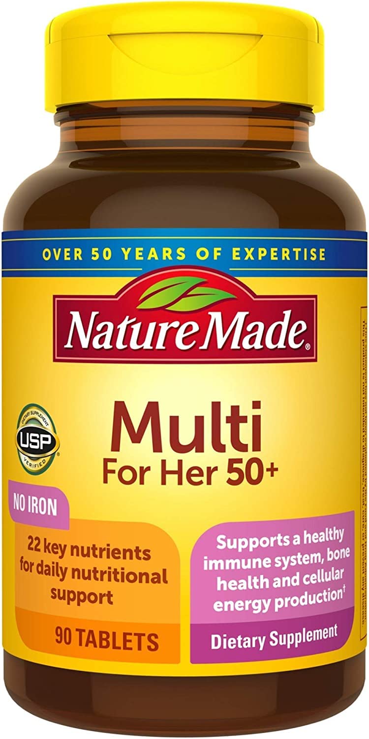 Nature Made Multi for Her 50+ Vitamin/Mineral Tablets 90 ea (Pack of 4) 90 Count (Pack of 4)