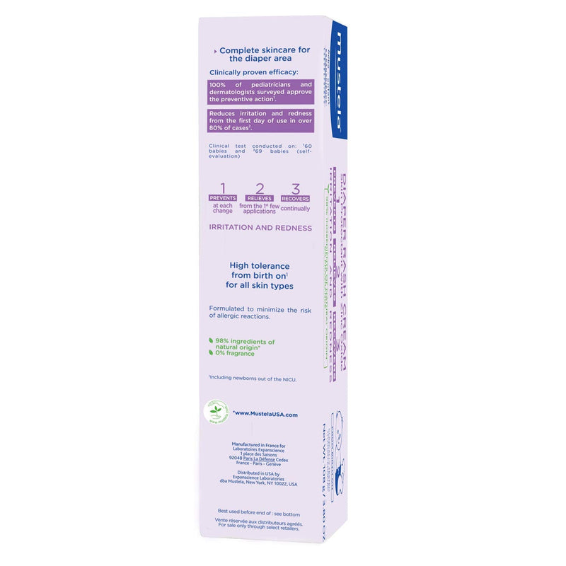 [Australia] - Mustela Baby Diaper Rash Cream 123 - Skin Protectant with Zinc Oxide - Fragrance Free & Paraben Free - with 98% Natural Ingredients - Various Packaging 1-Pack 