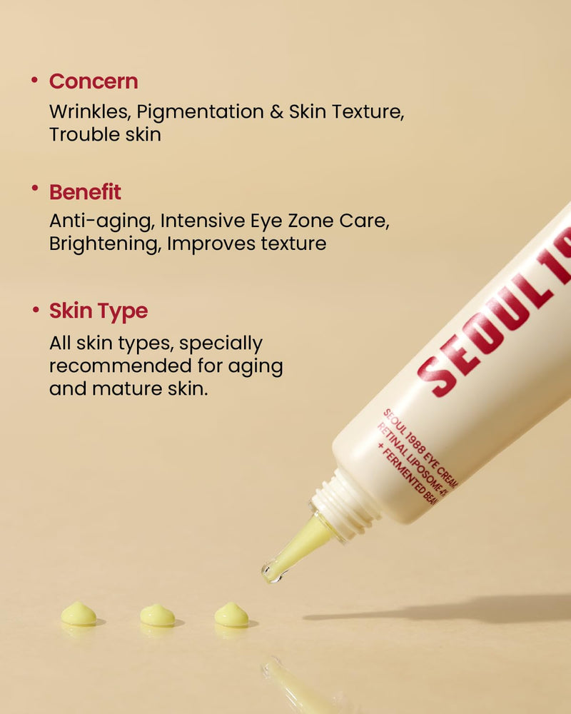 [Australia] - KSECRET SEOUL 1988 Eye Cream : Retinal Liposome 4% + Fermented Bean, wrinkle care, anti-aging, skin elasticity, pigmentation, retinol, 30ml/1.01 fl.oz. 