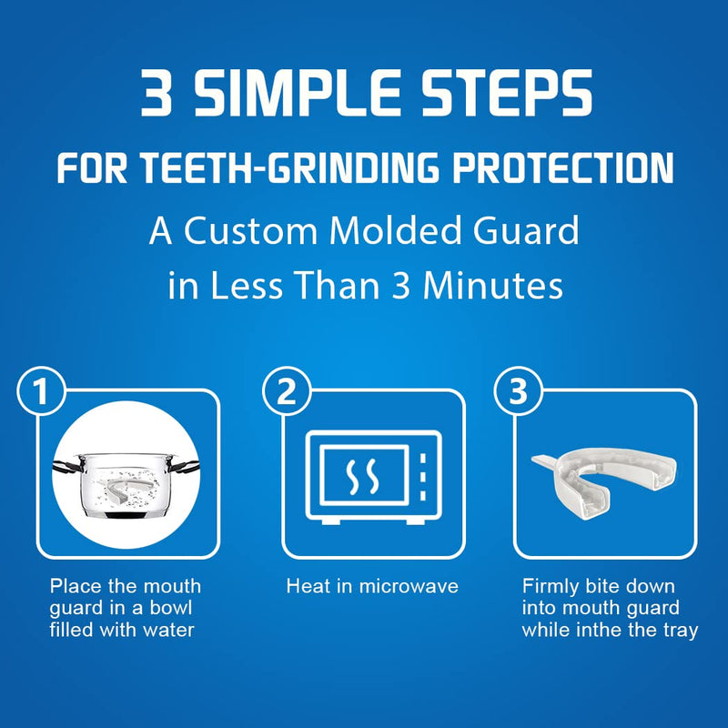 [Australia] - KOHEEL GS Moldable Mouth Guard for Teeth Grinding and Clenching, Night Guard for Bruxism Relief, 5 Count (White, Large Size) White, Large Size 