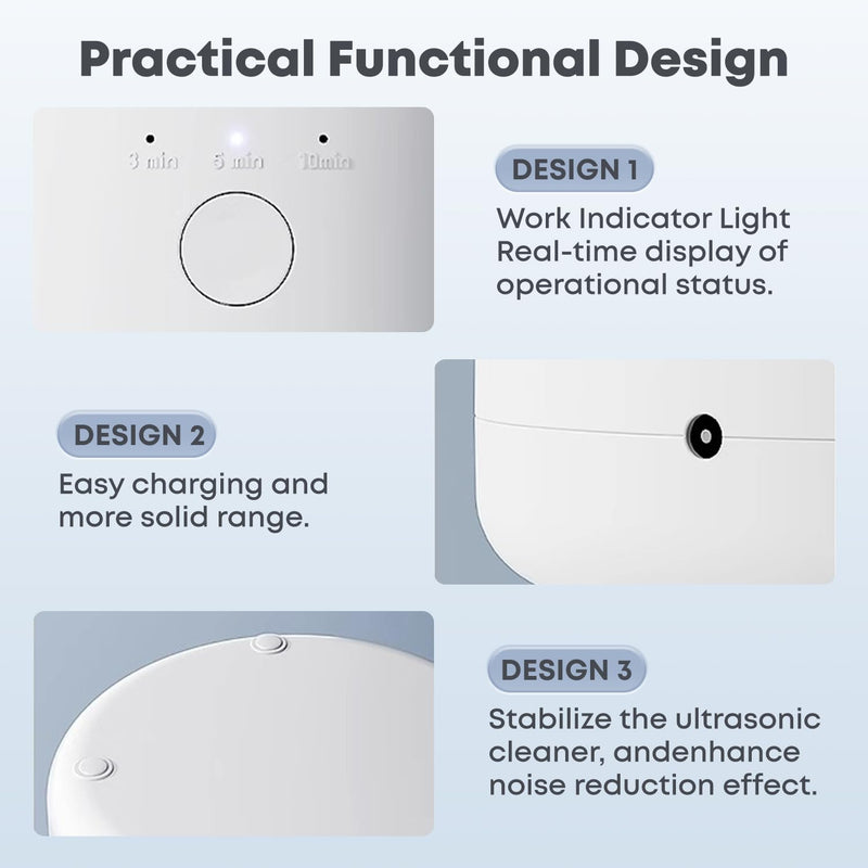 Retainer Cleaner for Braces, Mouth Guard Cleaner, Toothbrush Heads, Jewelry, 3 Smart Mode Portable Dental Cleaner Machine with 200ML Capacity