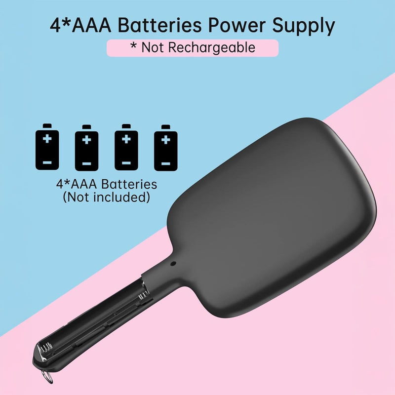 Famihomii Hand Mirror with 30X Magnifying Detachable Mirror, Lighted Handheld Mirror, Lightweight & Durable, Portable & Hangable for Makeup, Hair Styling, Shaving, Battery Operated Black+30x